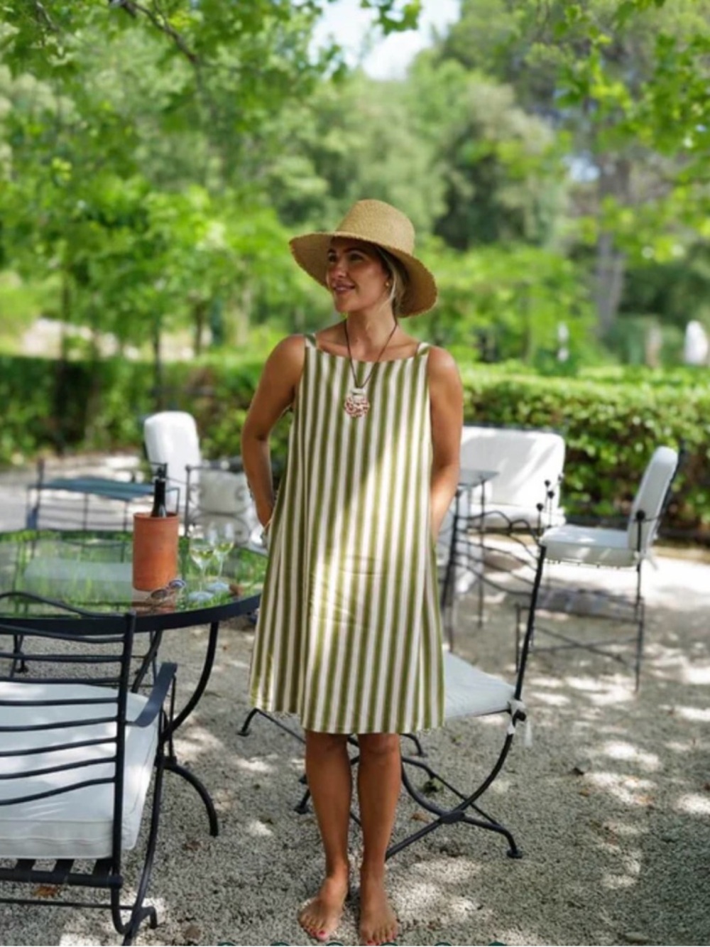 Buru x Megan Stokes Size S Green & Brown Stripe The Megan MINI Dress NEW